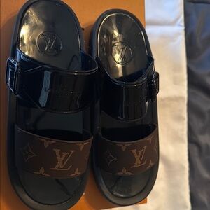 Louis Vuitton Vintage Black and Brown Sandals